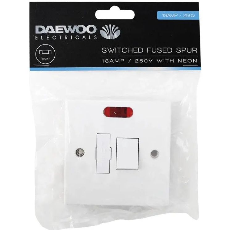 13 Amp Fused Spur Switch Plus Neon Daewoo - Box of 10