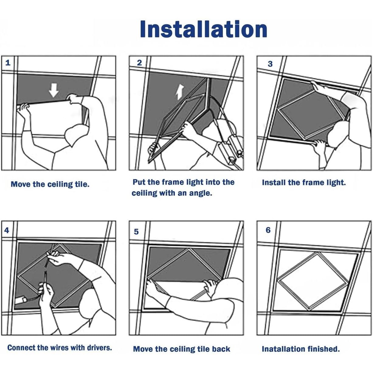 72W LED Frame Diamond Panel Light 6500K 2 pack.