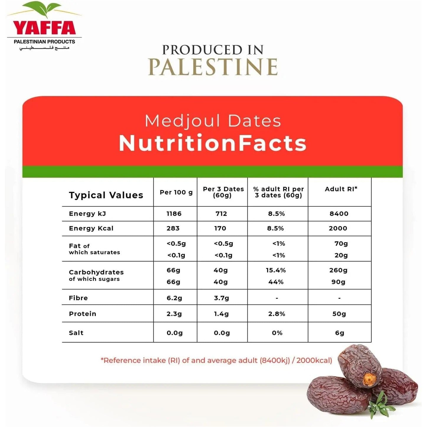 Palestinian Delights Medjoul Medium - 5kg - Yaffa