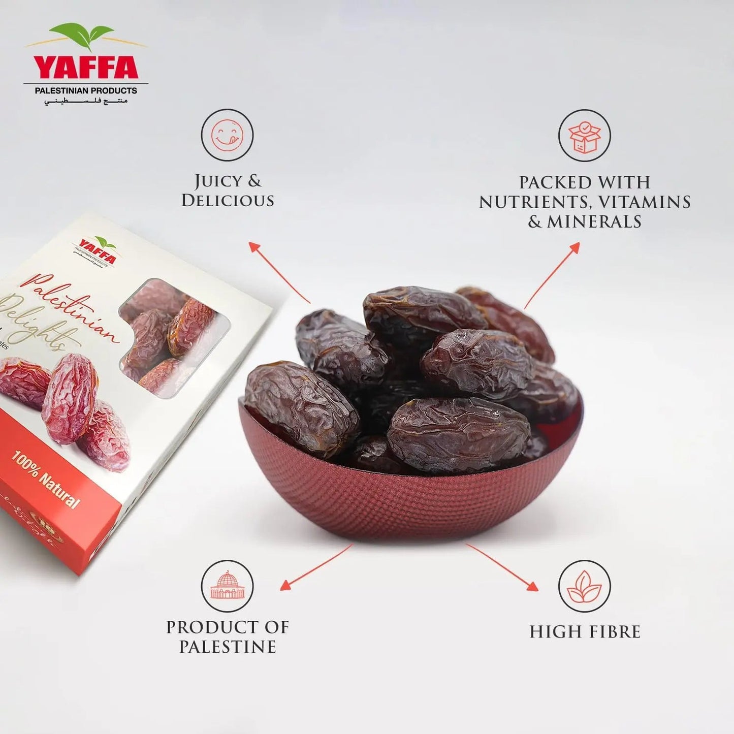 Palestinian Delights Medjoul Medium - 900g - Yaffa Box of 8