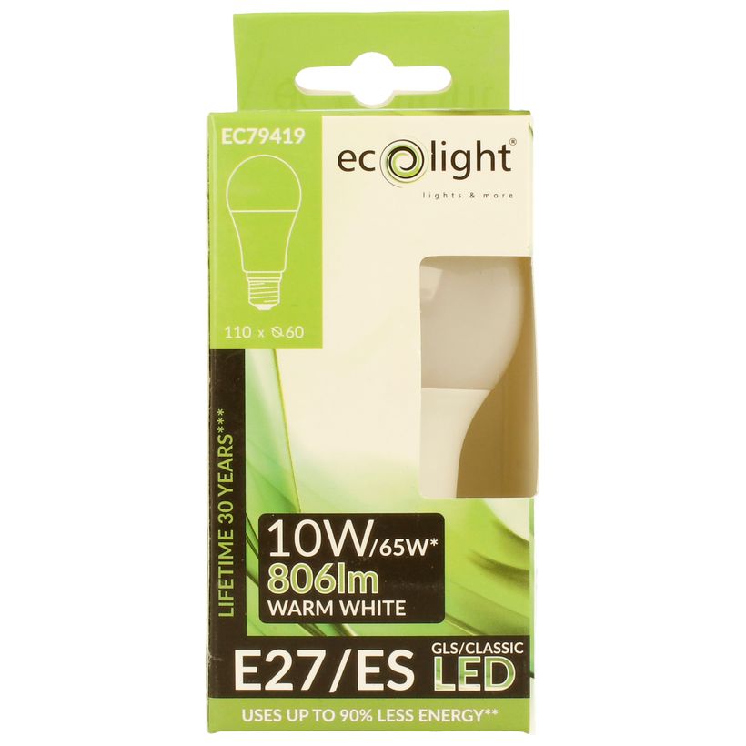 Classic GLS 10W Warm White E27/ES LED Bulb 3000K Frosted 12's