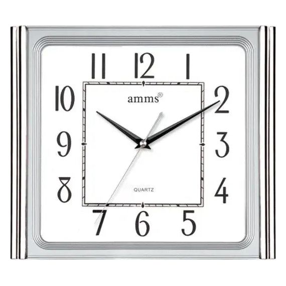 Amms Wall Clock AMB-7720FKS Silver