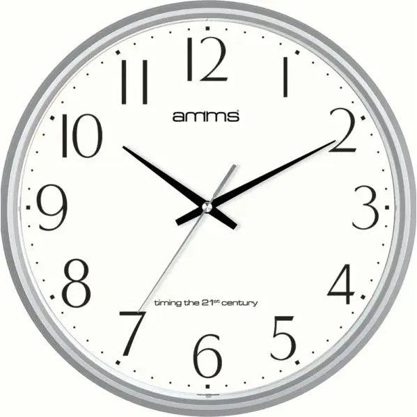 Amms Wall Clock AMB-8207FKS Silver