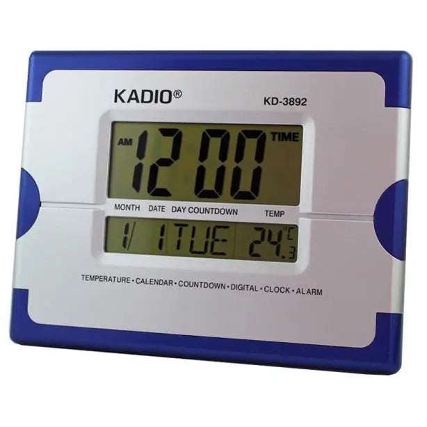 Kadio Digital Wall & Table Clock with Temperature Day/Date Display KD-3892