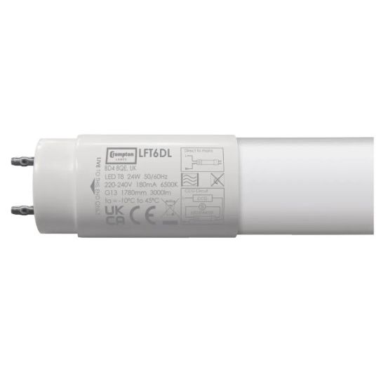 Crompton LED T8 Full Glass Tube 6ft