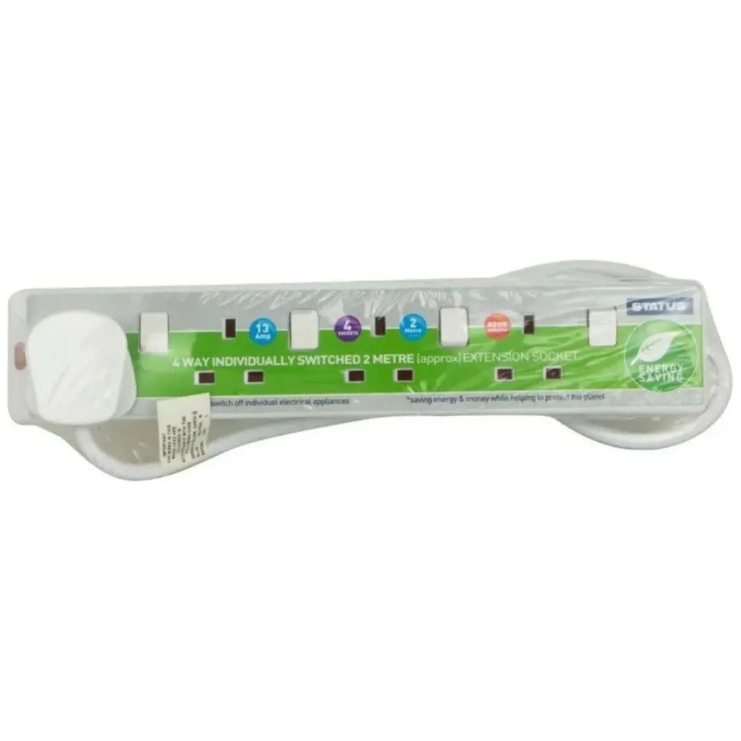 Status 4 Gang 2m Individually Switched Extension Lead