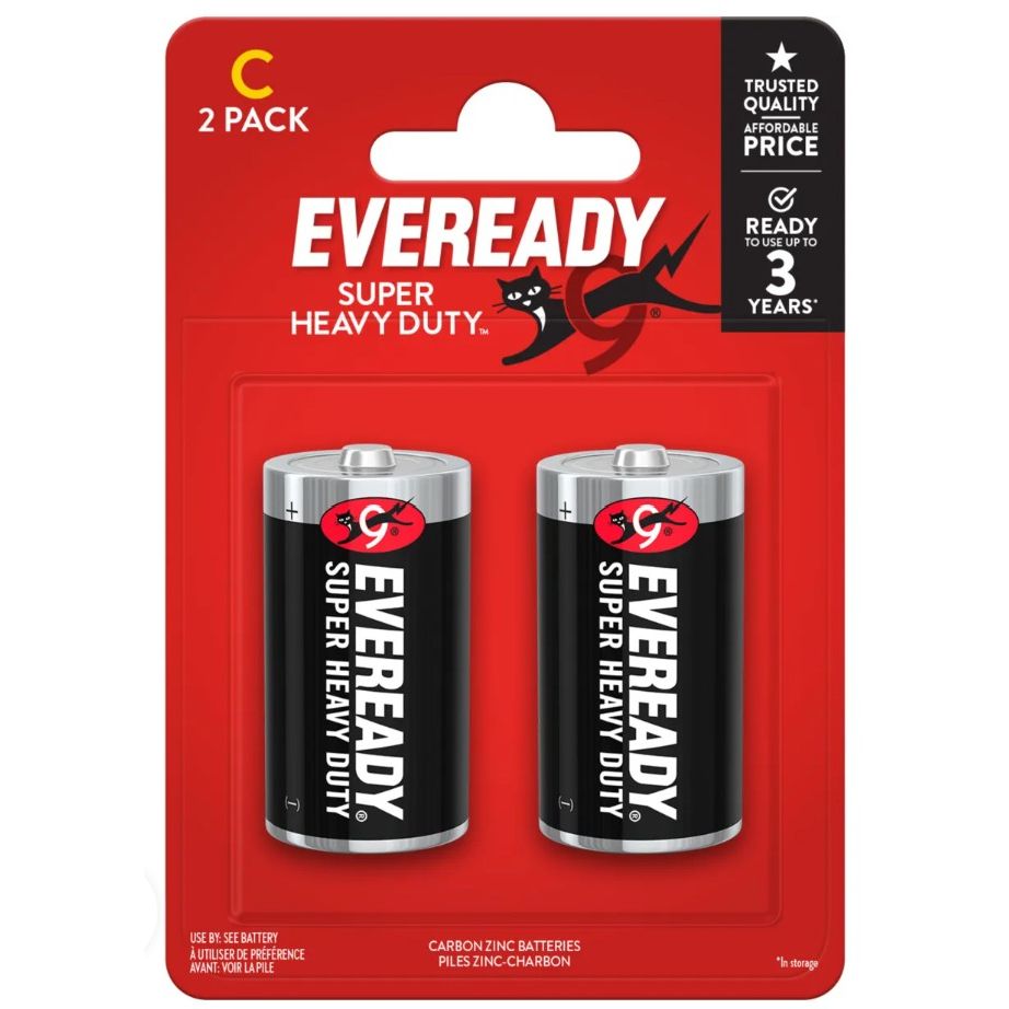 Eveready Super Heavy Duty C Size 2 Pack x 12