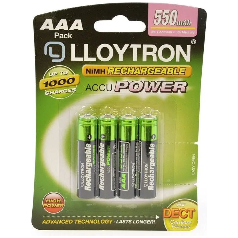 Lloytron Rechargeable AAA 550 mAh - Box of 10