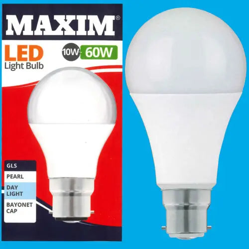 Maxim LED 60W (10w) GLS BC Daylight Bulb 10 Pack