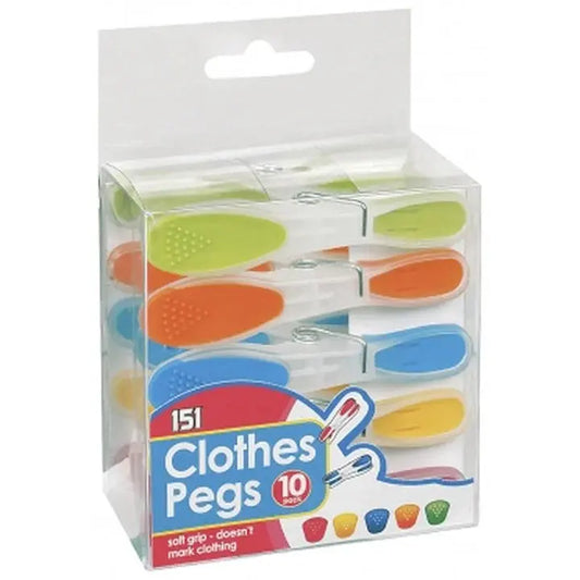 Soft Grip Clothes Pegs 10 Pack 151 Box of 24