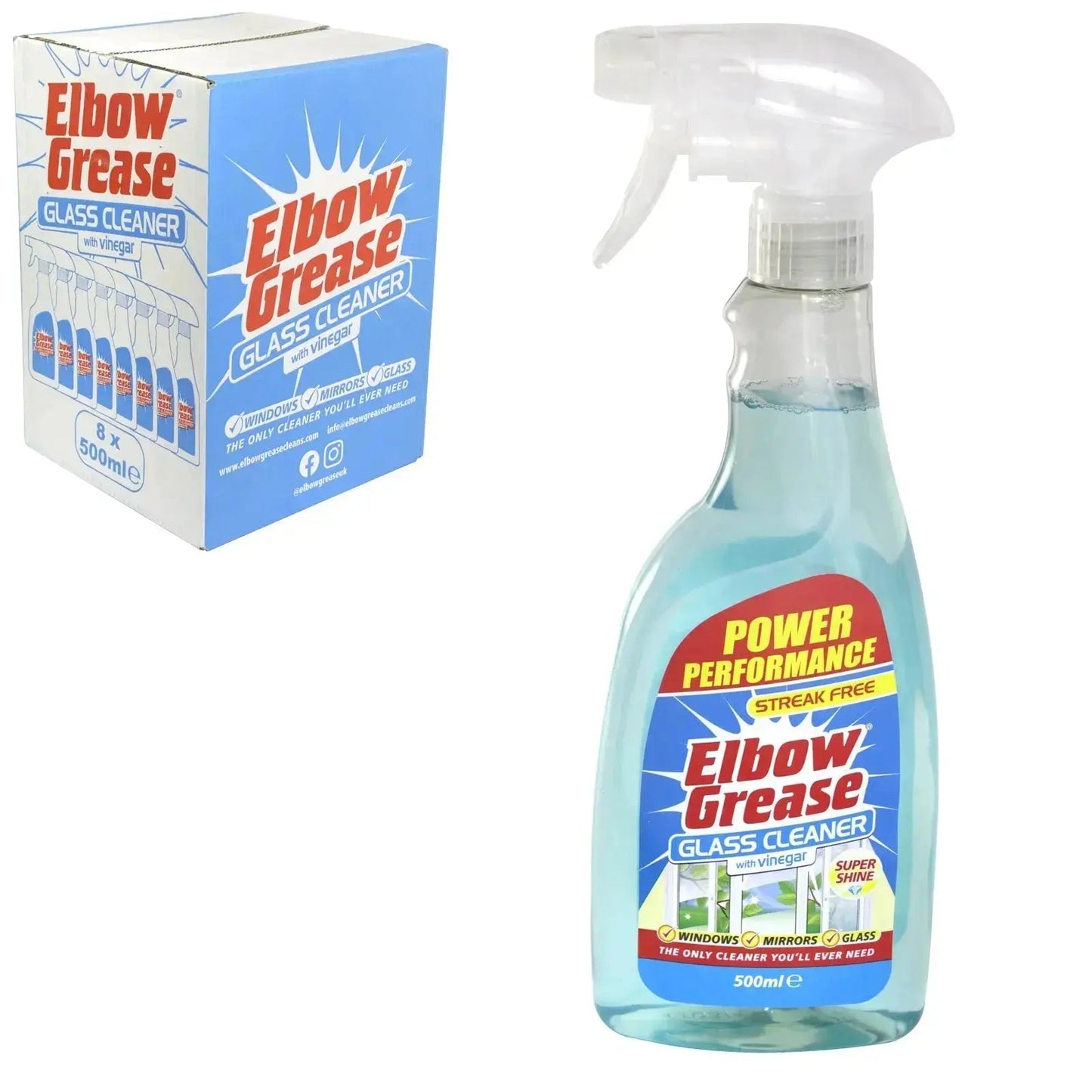 Elbow Grease Glass Cleaner 500ml - Box of 8