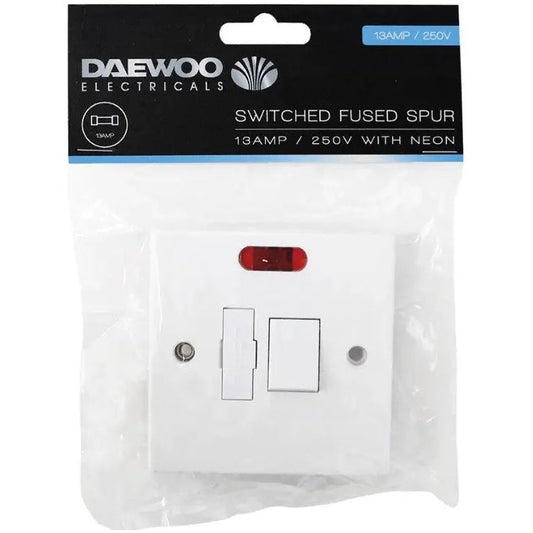 13 Amp Fused Spur Switch Plus Neon Daewoo - Box of 10