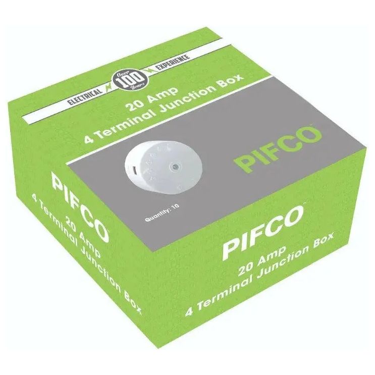20Amp 4 Terminal White Junction Box Pifco - Box of 10
