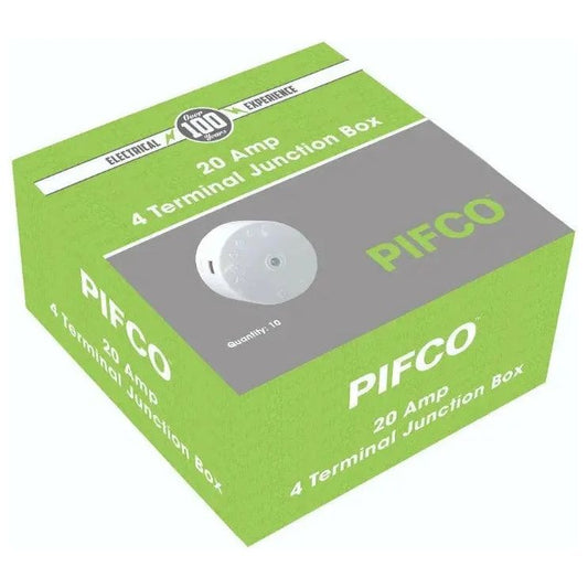 20Amp 4 Terminal White Junction Box Pifco - Box of 10