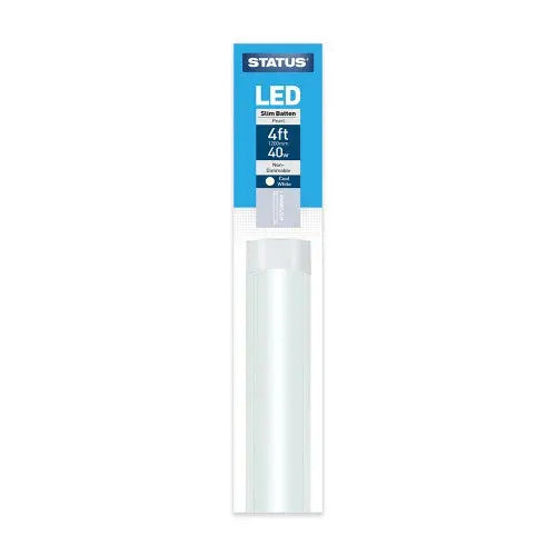4ft LED Cool White Slimline Light & Fitting - Status