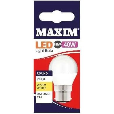 Maxim LED 40w (5.5w) Round SES Warm White 10 Pack ?