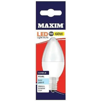 Candle Small Edison Screw Day Light 60w (7.5w) E14 Pearl LED Bulb
