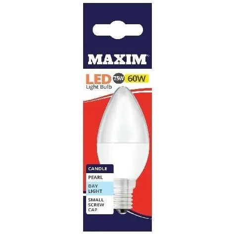 Maxim LED 60w 7.5w Candles SES Daylight 10 Pack