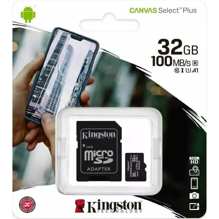 32GB Kingston Class 10 Micro SD SDHC Memory Card with Adapter 100MB/s Speed