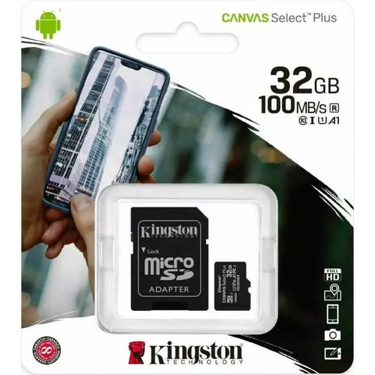32GB Kingston Class 10 Micro SD SDHC Memory Card with Adapter 100MB/s Speed