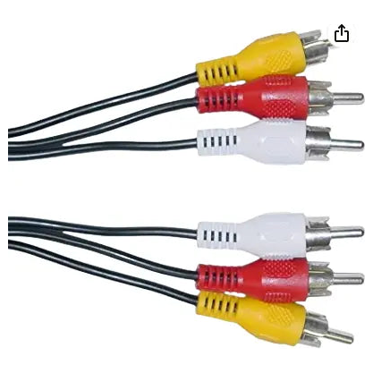 3 RCA to 3RCA Plug 1.2m - Pack of 6