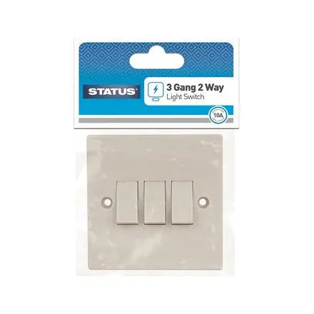 3 Gang 2 Way Light Switch - Box of 10