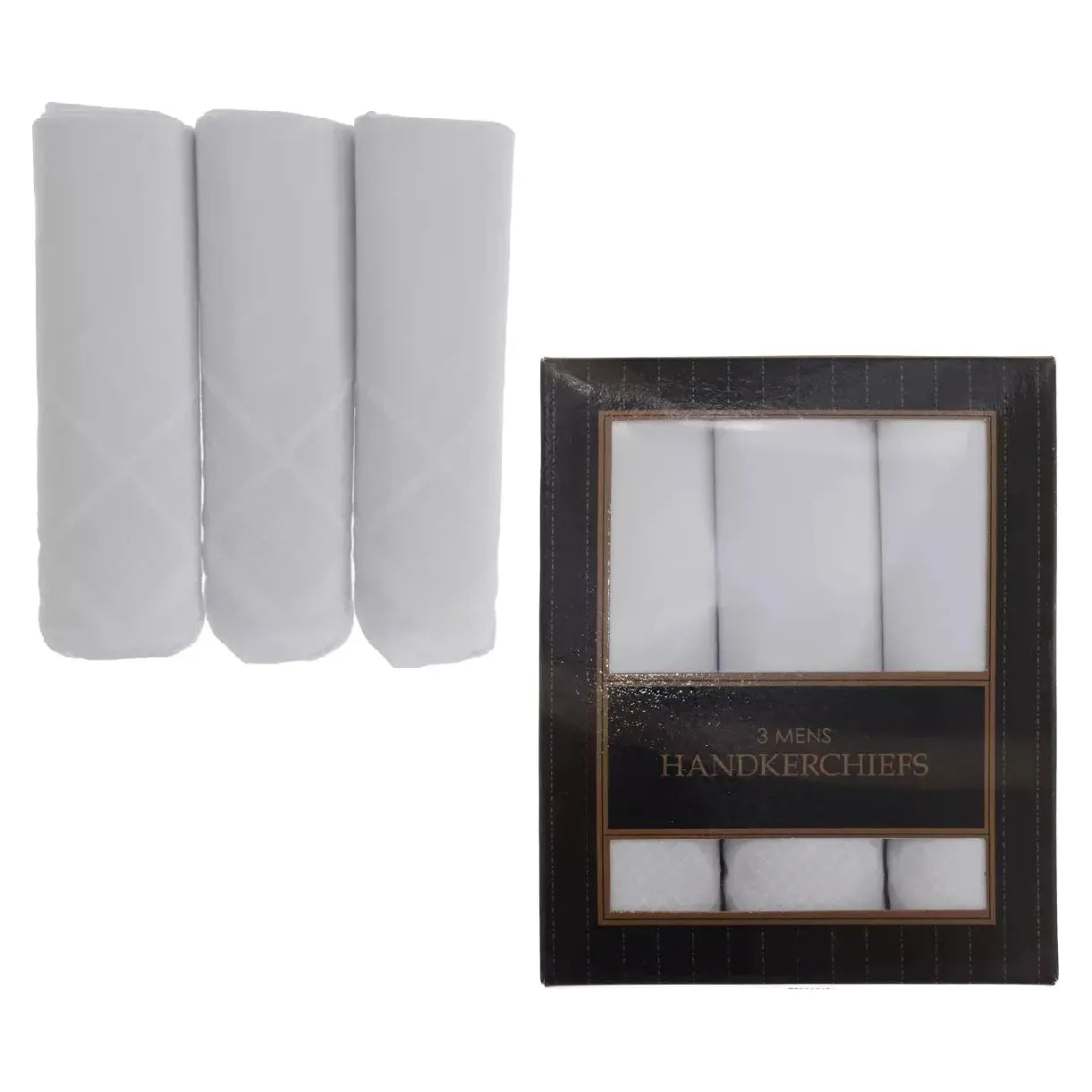 3 Pack Men's Handkerchiefs - Box of 12