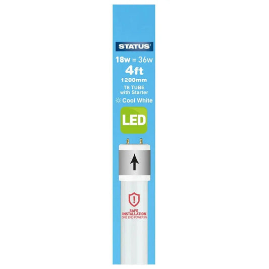 4ft 18w=36w Cool White LED Tube With Starter