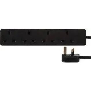 4 Gang Extension Lead 10m Black