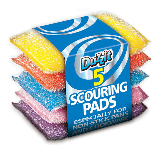 5 Pack Mixed Colours Scouring Pads - Box of 24