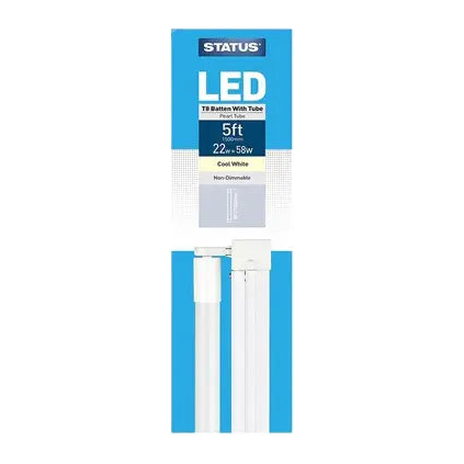 5ft Cool White Full LED Tube Light & Fitting - Status
