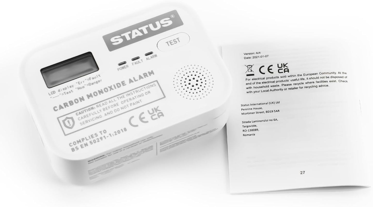 Status Carbon Monoxide Alarm - Box of 3