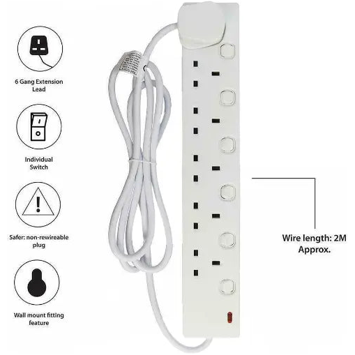 6 Gang 2 Metre Switched