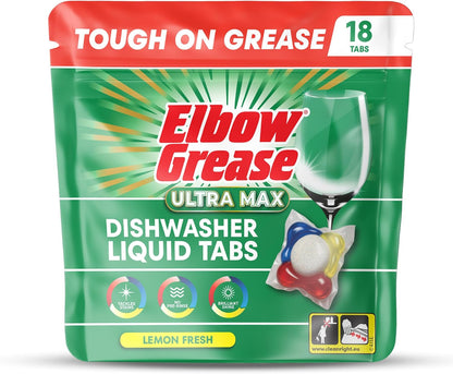Elbow Grease Ultra Max Dishwasher Liquid Tabs 18pk x 7