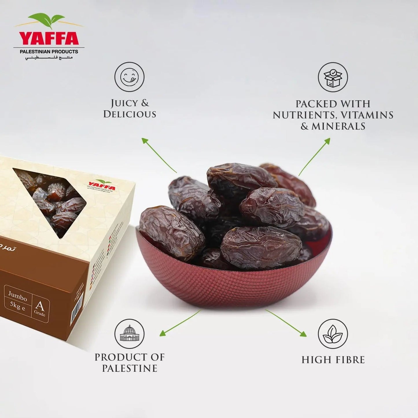 Palestinian Medjoul Jumbo (Premium) - 5kg - Yaffa