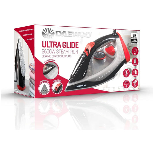 Daewoo 2600W Ultra Glide Steam Iron. (3yr Warranty)