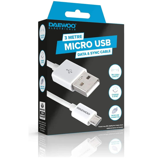 3 Metre Micro USB Daewoo - Box of 6