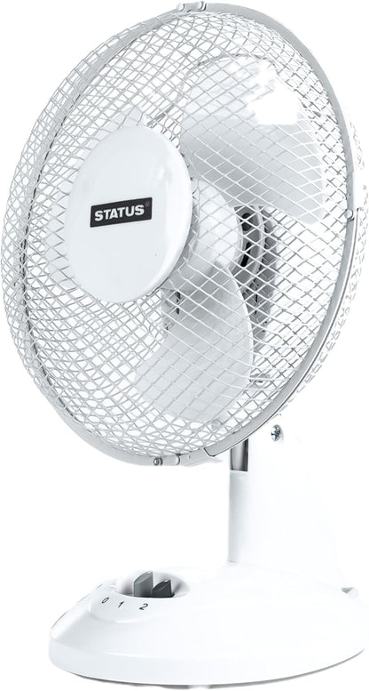 Status Desk Fan 9 Inch Oscillating Portable Fan White