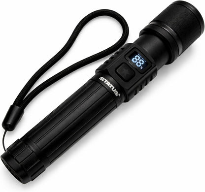 LED Rechargeable Aluminium Torch Matt Black