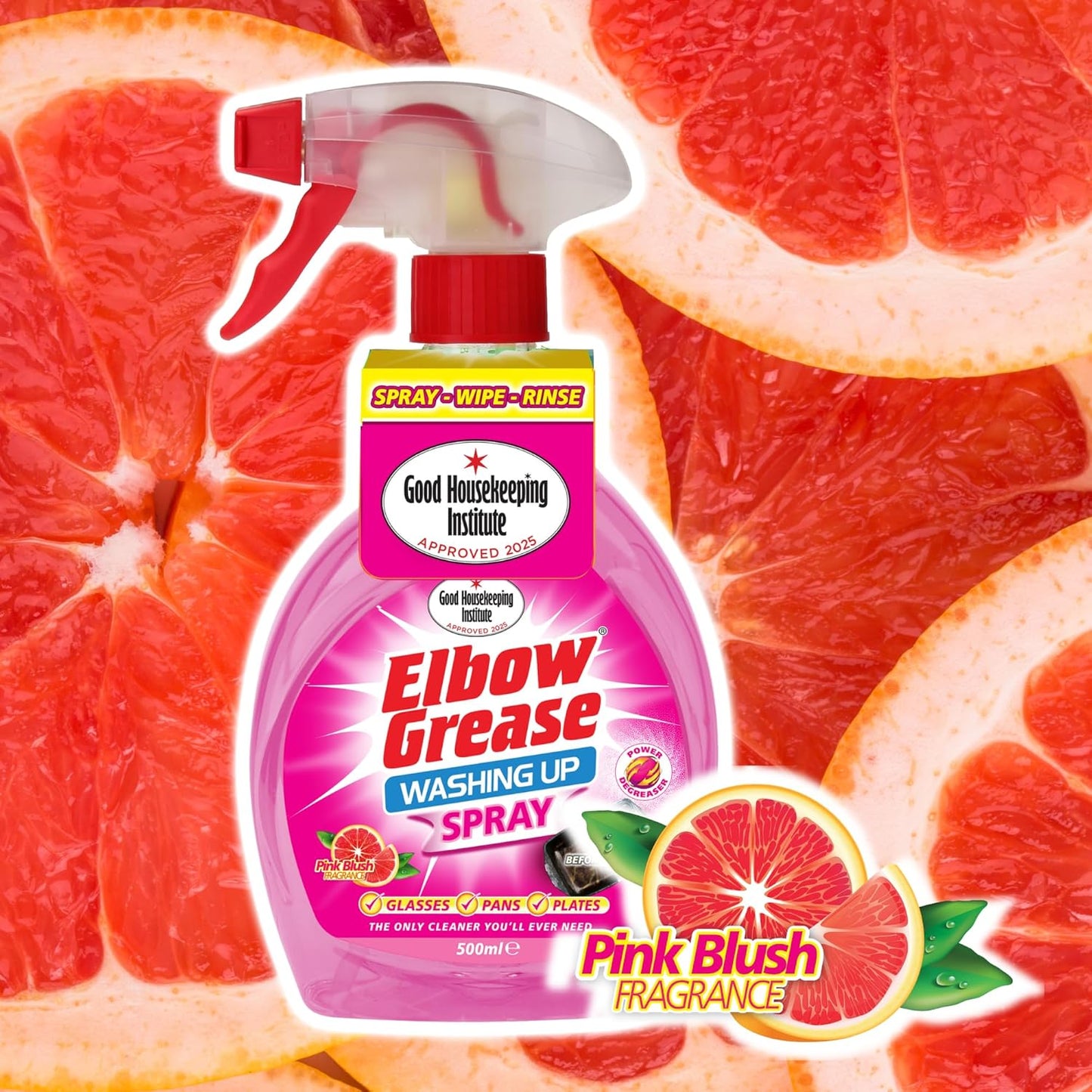 Washing Up Liquid Spray Pink 500ml