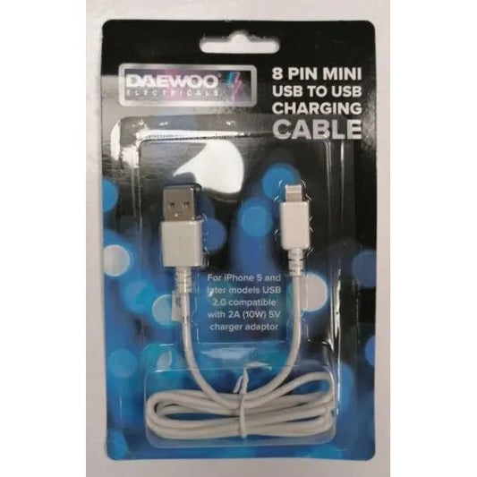 8 Pin 1M Charging Cable Daewoo - Box of 10