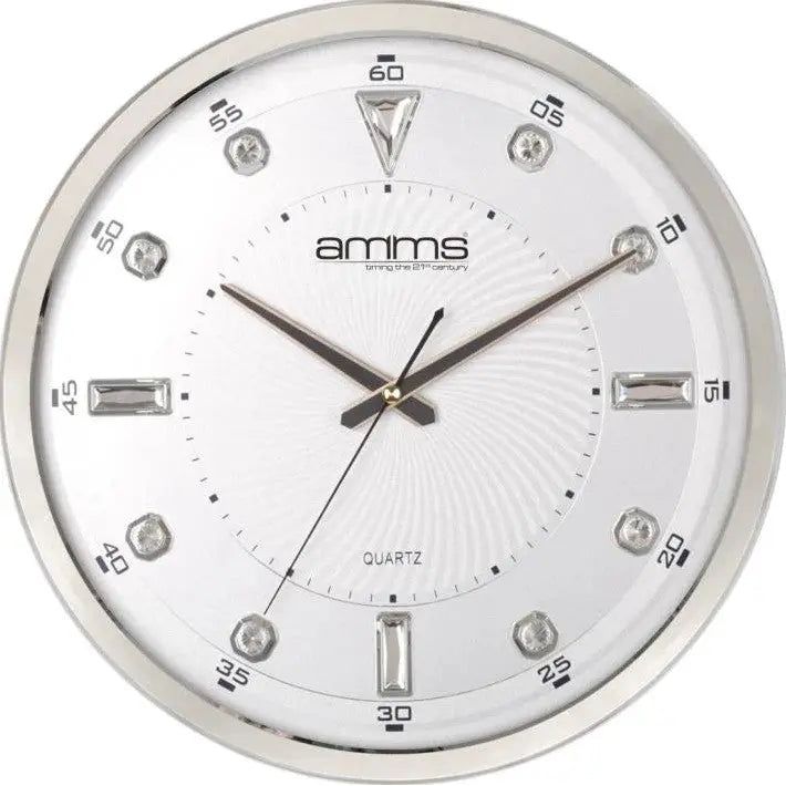 AMMS Wall Clock Silent Sweep Movement Gold / Silver AMB8915