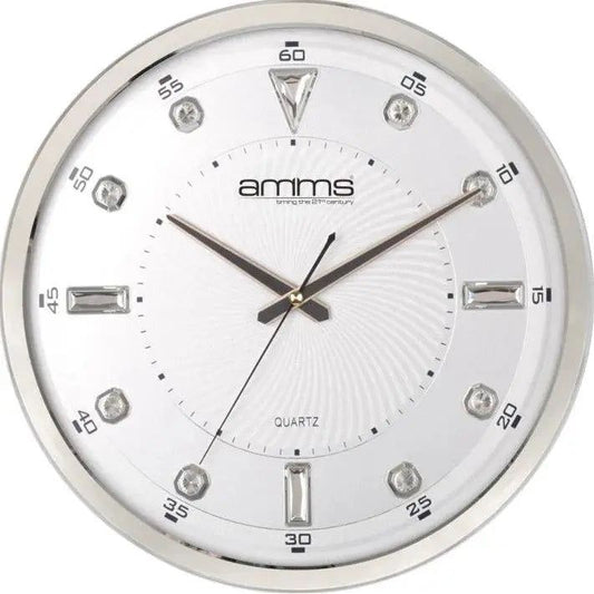 AMMS Wall Clock Silent Sweep Movement Gold / Silver AMB8915