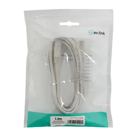 AV Link Cat5e Patch Lead UTP RJ45 plug to RJ45 plug