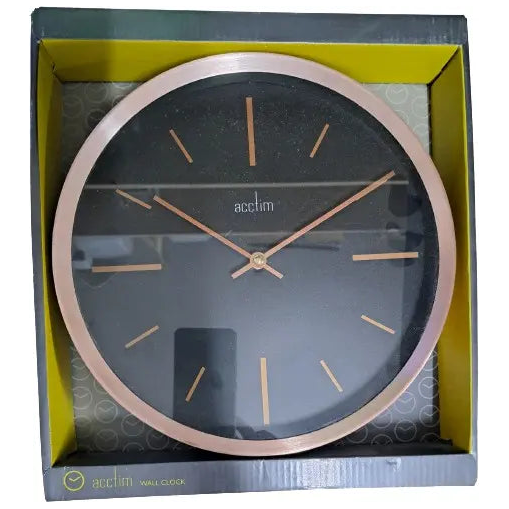 Acctim Wall Clock Rose Gold With Black Dial