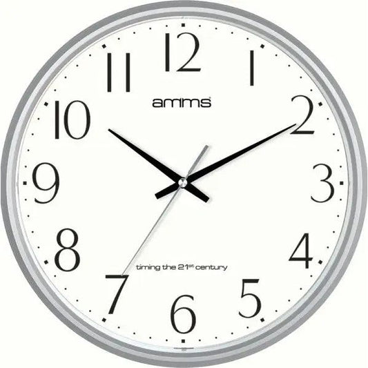 Amms Wall Clock AMB-8207FKS Silver