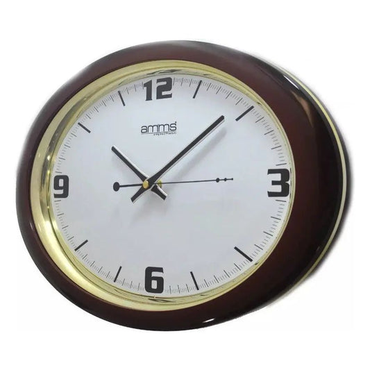 Amms Wall Clock Bold Brown Oval Case GD121074