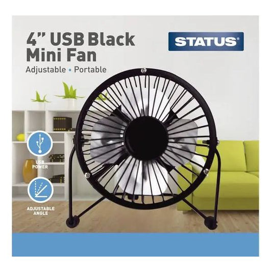 Black Mini USB Fan - Status