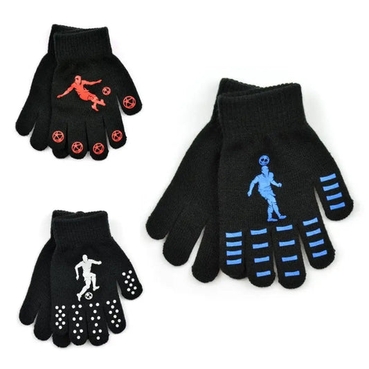 Boys Thermal Magic Gloves with Football Design Print