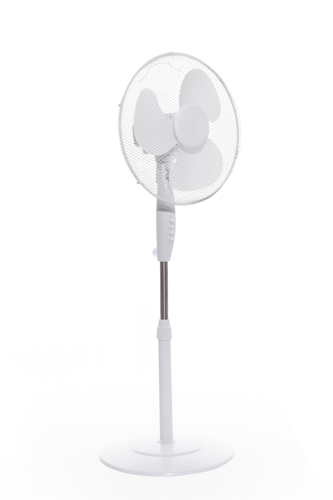 Daewoo 16" White Pedestal Fan Round Base